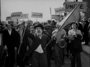 The Tramp accidentally leads a socialist march